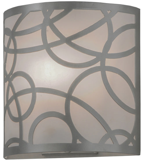 Meyda Lighting Fizz 10" Nickel Deco Wall Sconce With White Statuario Idalight Shade Glass