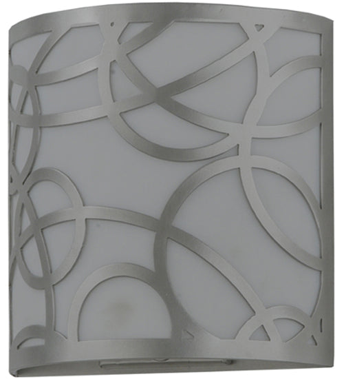 Meyda Lighting Fizz 10" Nickel Deco Wall Sconce With White Statuario Idalight Shade Glass