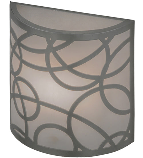 Meyda Lighting Fizz 10" Nickel Deco Wall Sconce With White Statuario Idalight Shade Glass