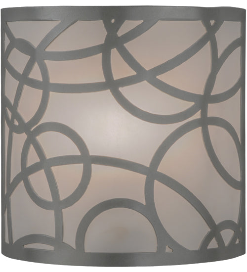 Meyda Lighting Fizz 10" Nickel Deco Wall Sconce With White Statuario Idalight Shade Glass