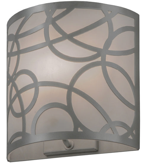 Meyda Lighting Fizz 10" Nickel Deco Wall Sconce With White Statuario Idalight Shade Glass