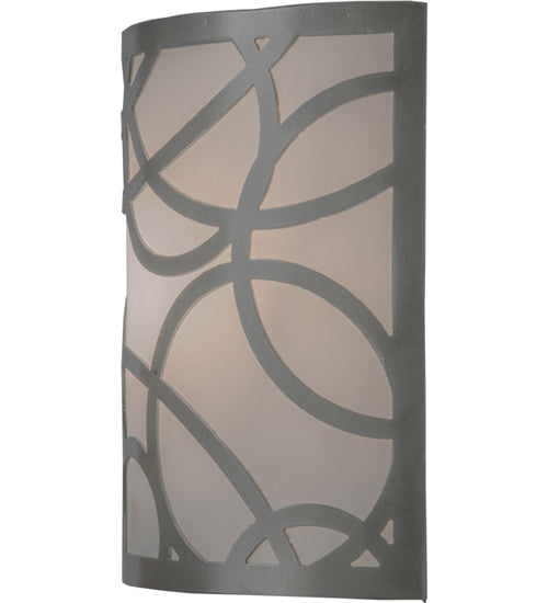 Meyda Lighting Fizz 10" Nickel Deco Wall Sconce With White Statuario Idalight Shade Glass