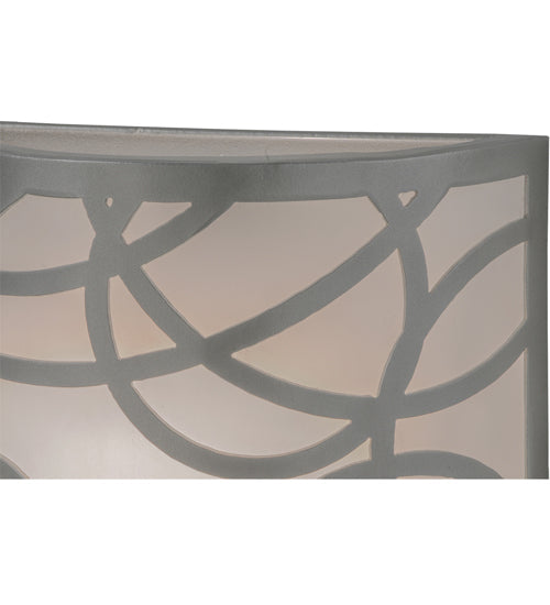 Meyda Lighting Fizz 10" Nickel Deco Wall Sconce With White Statuario Idalight Shade Glass