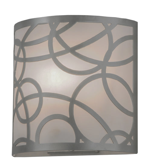 Meyda Lighting Fizz 10" Nickel Deco Wall Sconce With White Statuario Idalight Shade Glass
