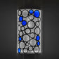 Meyda Lighting Fizz 12" LED Mirror Black Wall Sconce With Clear Rainfall & Blue Sapphire Idalight Shade Glass