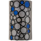 Meyda Lighting Fizz 12" LED Mirror Black Wall Sconce With Clear Rainfall & Blue Sapphire Idalight Shade Glass