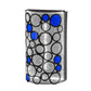 Meyda Lighting Fizz 12" LED Mirror Black Wall Sconce With Clear Rainfall & Blue Sapphire Idalight Shade Glass