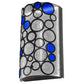 Meyda Lighting Fizz 12" LED Mirror Black Wall Sconce With Clear Rainfall & Blue Sapphire Idalight Shade Glass