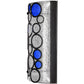 Meyda Lighting Fizz 12" LED Mirror Black Wall Sconce With Clear Rainfall & Blue Sapphire Idalight Shade Glass