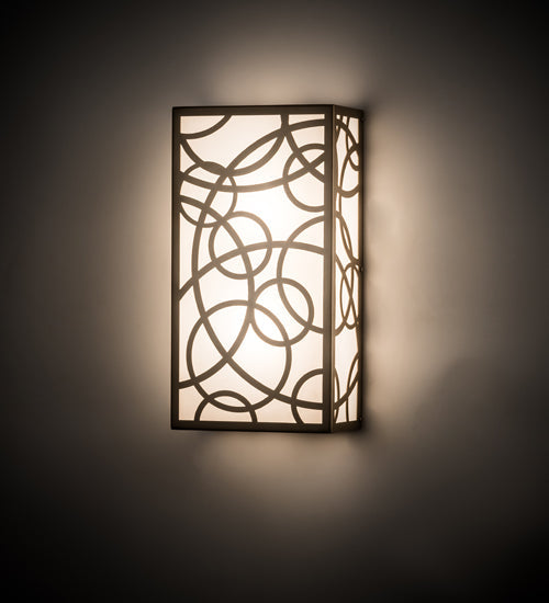 Meyda Lighting Fizz 9" 2-Light Gold Metallic Deco Wall Sconce With White Statuario Idalight Shade