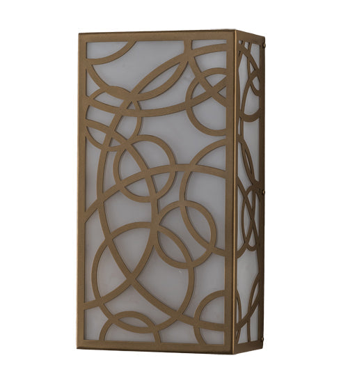 Meyda Lighting Fizz 9" 2-Light Gold Metallic Deco Wall Sconce With White Statuario Idalight Shade