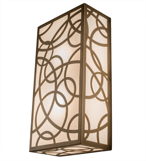 Meyda Lighting Fizz 9" 2-Light Gold Metallic Deco Wall Sconce With White Statuario Idalight Shade