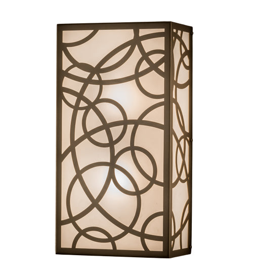 Meyda Lighting Fizz 9" 2-Light Gold Metallic Deco Wall Sconce With White Statuario Idalight Shade