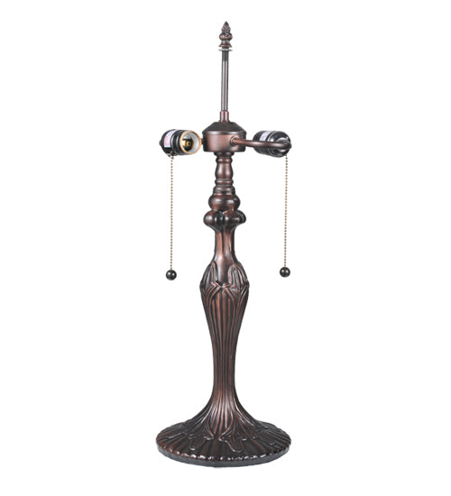 Meyda Lighting Fleur 23" 2-Light Mahogany Bronze Table Lamp Base