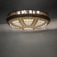 Meyda Lighting Fleur-De-Lis 163008 44" 8-Light Copper Vein & Gold Flush Mount Light With Multi-Colored Shade Glass