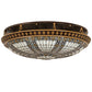 Meyda Lighting Fleur-De-Lis 163008 44" 8-Light Copper Vein & Gold Flush Mount Light With Multi-Colored Shade Glass