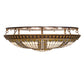 Meyda Lighting Fleur-De-Lis 163008 44" 8-Light Copper Vein & Gold Flush Mount Light With Multi-Colored Shade Glass
