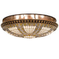 Meyda Lighting Fleur-De-Lis 163008 44" 8-Light Copper Vein & Gold Flush Mount Light With Multi-Colored Shade Glass
