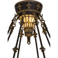 Meyda Lighting Fleur-De-Lis 28" 6-Light Copper Vein Semi-flush Mount Ceiling Light With Multi-Colored Iridescent Shade Glass