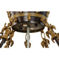 Meyda Lighting Fleur-De-Lis 28" 6-Light Copper Vein Semi-flush Mount Ceiling Light With Multi-Colored Iridescent Shade Glass