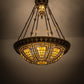 Meyda Lighting Fleur-De-Lis 28" 6-Light Copper Vein Semi-flush Mount Ceiling Light With Multi-Colored Iridescent Shade Glass