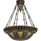Meyda Lighting Fleur-De-Lis 28" 6-Light Copper Vein Semi-flush Mount Ceiling Light With Multi-Colored Iridescent Shade Glass