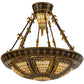 Meyda Lighting Fleur-De-Lis 28" 6-Light Copper Vein Semi-flush Mount Ceiling Light With Multi-Colored Iridescent Shade Glass