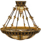 Meyda Lighting Fleur-De-Lis 28" 6-Light Copper Vein Semi-flush Mount Ceiling Light With Multi-Colored Iridescent Shade Glass