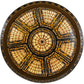 Meyda Lighting Fleur-De-Lis 28" 6-Light Copper Vein Semi-flush Mount Ceiling Light With Multi-Colored Iridescent Shade Glass