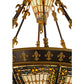 Meyda Lighting Fleur-De-Lis 28" 6-Light Copper Vein Semi-flush Mount Ceiling Light With Multi-Colored Iridescent Shade Glass
