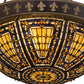 Meyda Lighting Fleur-De-Lis 28" 6-Light Copper Vein Semi-flush Mount Ceiling Light With Multi-Colored Iridescent Shade Glass