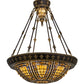 Meyda Lighting Fleur-De-Lis 28" 6-Light Copper Vein Semi-flush Mount Ceiling Light With Multi-Colored Iridescent Shade Glass