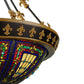 Meyda Lighting Fleur-De-Lis 28" 6-Light Inverted Pendant Light With Multi-Colored Stained Shade Glass