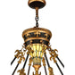 Meyda Lighting Fleur-De-Lis 28" 6-Light Inverted Pendant Light With Multi-Colored Stained Shade Glass