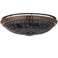 Meyda Lighting Fleur-De-Lis 47" 8-Light Copper Vein Flush Mount Light With Multi-Colored Shade Glass