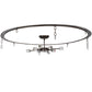 Meyda Lighting Fleur-De-Lis 47" 8-Light Copper Vein Flush Mount Light With Multi-Colored Shade Glass