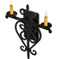Meyda Lighting Fleur De Lys 15" 2-Light Costello Black Wall Sconce With Ivory Faux Candlelight