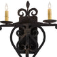 Meyda Lighting Fleur De Lys 15" 2-Light Distressed Costello Black Wall Sconce With Ivory Faux Candlelight