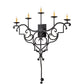 Meyda Lighting Fleur De Lys 36" 5-Light Costello Black Wall Sconce With Amber Faux Candlelight
