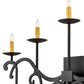 Meyda Lighting Fleur De Lys 36" 5-Light Costello Black Wall Sconce With Amber Faux Candlelight