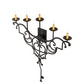 Meyda Lighting Fleur De Lys 36" 5-Light Costello Black Wall Sconce With Amber Faux Candlelight