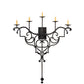 Meyda Lighting Fleur De Lys 36" 5-Light Costello Black Wall Sconce With Amber Faux Candlelight