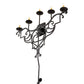 Meyda Lighting Fleur De Lys 36" 5-Light Costello Black Wall Sconce With Amber Faux Candlelight