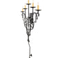 Meyda Lighting Fleur De Lys 36" 5-Light Costello Black Wall Sconce With Amber Faux Candlelight
