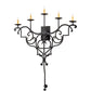 Meyda Lighting Fleur De Lys 36" 5-Light Costello Black Wall Sconce With Amber Faux Candlelight