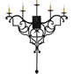 Meyda Lighting Fleur De Lys 36" 5-Light Distressed Costello Black Wall Sconce With Ivory Faux Candlelight
