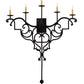 Meyda Lighting Fleur De Lys 36" 5-Light Distressed Costello Black Wall Sconce With Ivory Faux Candlelight