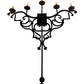 Meyda Lighting Fleur De Lys 36" 5-Light Distressed Costello Black Wall Sconce With Ivory Faux Candlelight