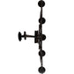 Meyda Lighting Fleur De Lys 36" 5-Light Distressed Costello Black Wall Sconce With Ivory Faux Candlelight