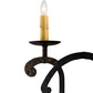 Meyda Lighting Fleur De Lys 36" 5-Light Distressed Costello Black Wall Sconce With Ivory Faux Candlelight
